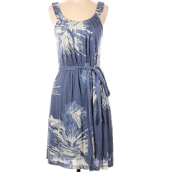 Anthropologie Dresses & Skirts - Anthropologie Periwinkle Modal Dress w POCKETS & Belt Floral Abstract Print XS